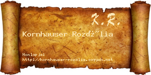 Kornhauser Rozália névjegykártya